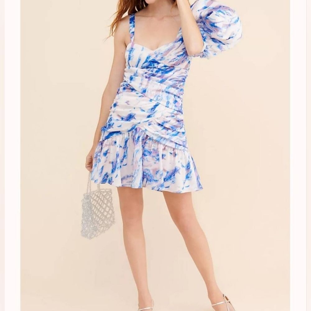 Atoir Revolve Top Of Your Game One Shoulder Puff Sleeve Party Dress Size 6‎